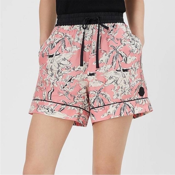 Moncler Pants - Moncler Silk Pink Surf Hawaiian Vacation Relaxed Shorts Size 48/XL